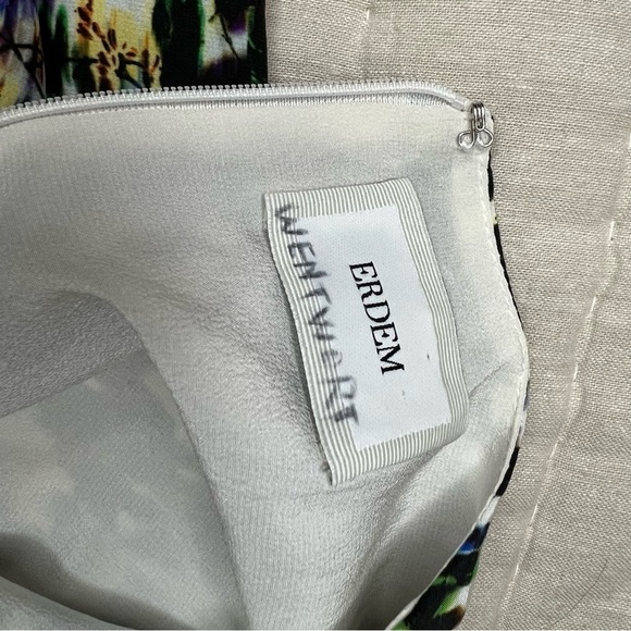 ERDEM Emma Wiggle Abstract Print Silk Mini Shift Dresss - Picture 10 of 16